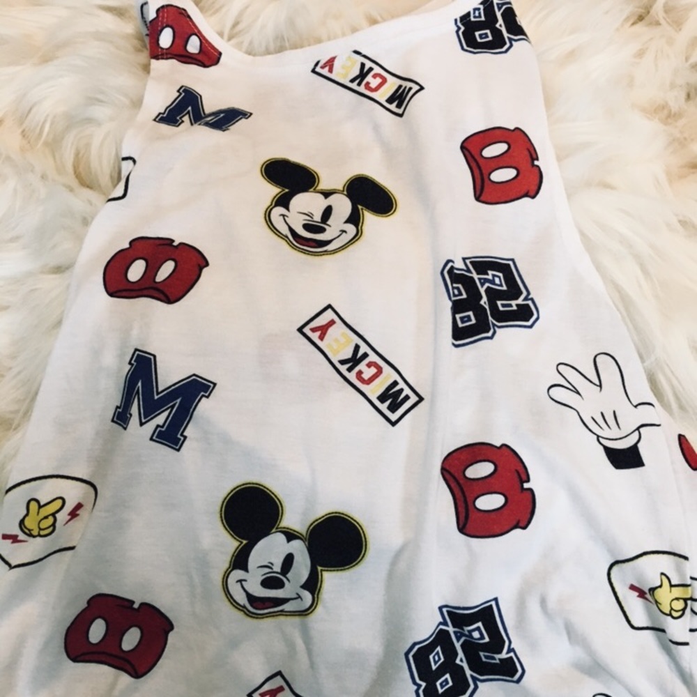 White Mickey Mouse Tank Top